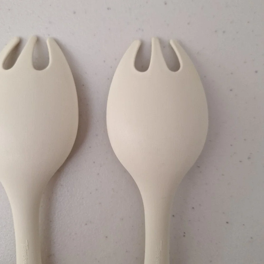 Vintage TUPPERWARE Serving Fork Spoon, Set of 2, 12